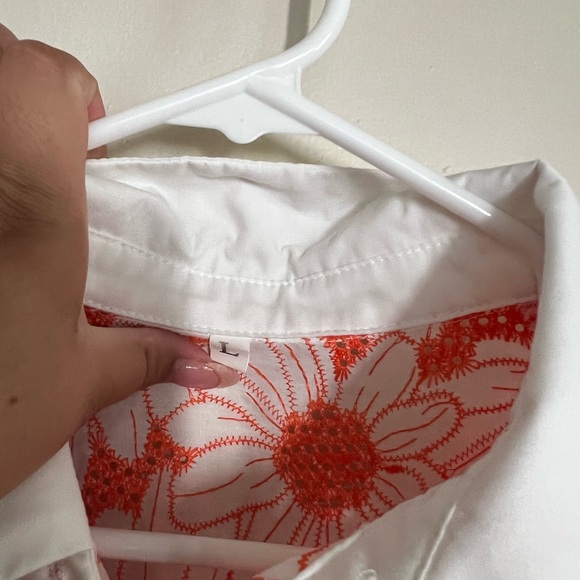 Orange Sunflower Button Up Crop Top - Picture 4 of 4